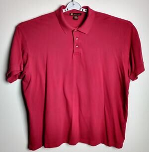 Harriton Men's 4XL Polo Shirt Big & Tall Short Sleeve Solid Red Casual Golf